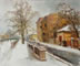 In winter at the canal. 50x60, 2001.