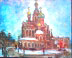 Temple in winter. 40x50, 2004 