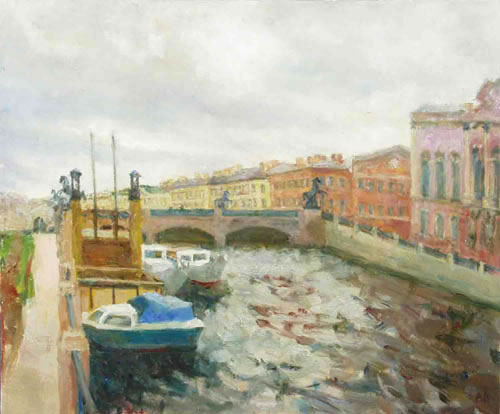 The Anitchcov bridge. 50x60 , 2001.