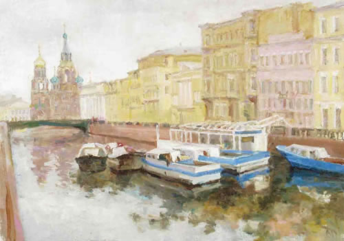 At the mooring. 50x70, 2001. 